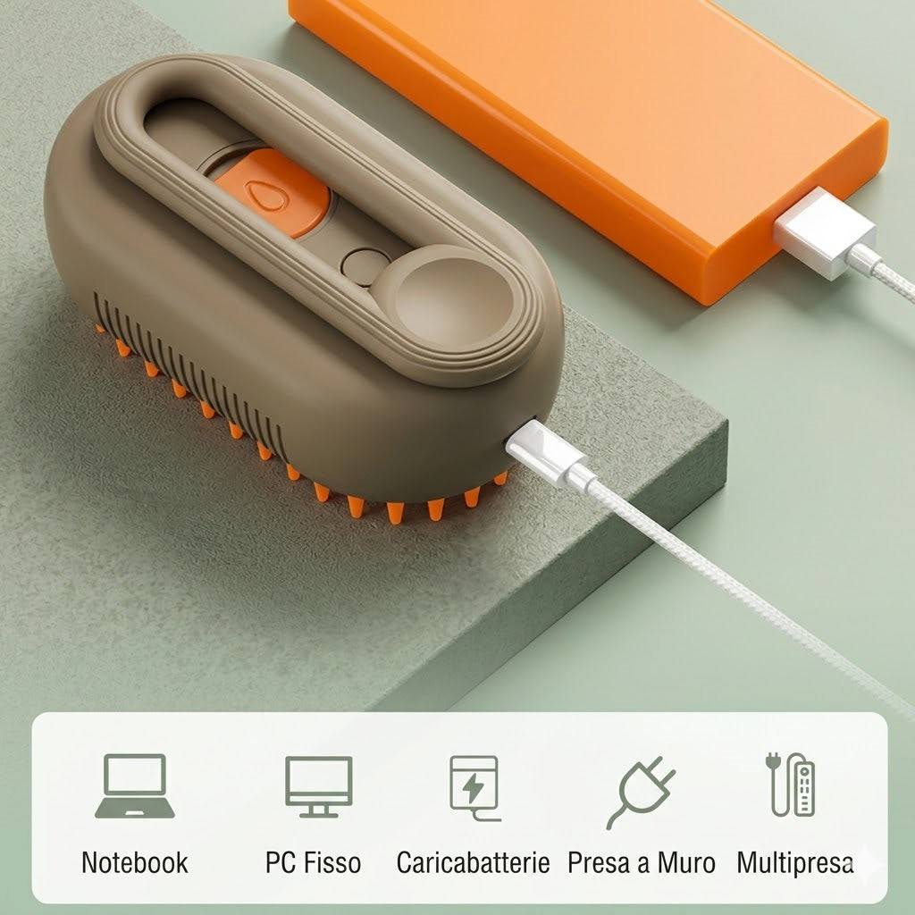 AuraMist – La Spazzola a Vapore Anti-Stress per Pet